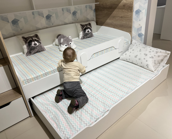 Кровать выдвижная Двушка (цвет: белый) 190х90 от Династия Kids