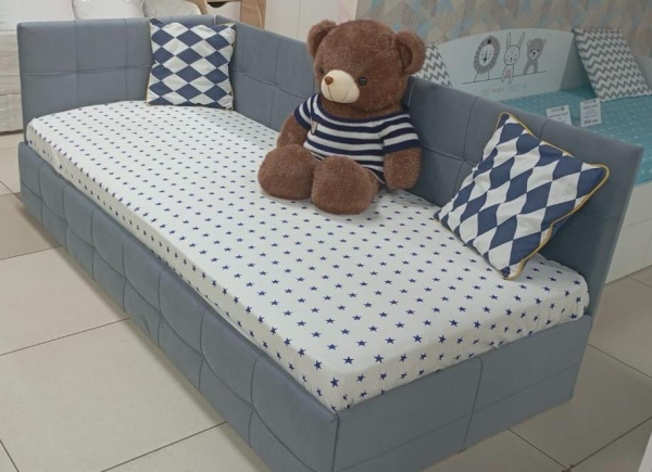 Угловая кровать Бонни Грей 90х200 (универсальный угол) от Династия Kids