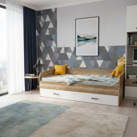 Стеллаж-перегородка + кровать коллекции Твой Стиль  от Династия Kids