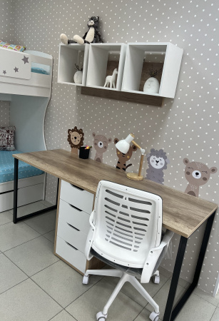 Полка настенная Квадрат-3 (дуб сонома+белый) 1136 мм