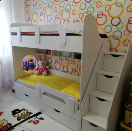 Кровать двухъярусная Фортуна 200х90 (цвет белый) от Династия Kids
