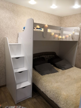 Кровать-чердак 190х80 Уют-2 (цвет белый)  от Династия Kids