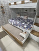 Кровать РУМ 120х200 с доп.спальным местом (корпус велюр + фасады белые)