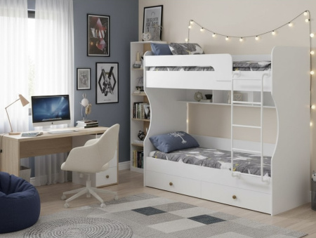 Кровать двухъярусная Омега (цвета разные) 190х80 от Династия Kids