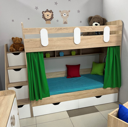 Кровать двухъярусная Фортуна 180х80 (цвет белый) от Династия Kids