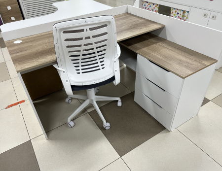 Компьютерный стол КСТ-1 (дуб каньон+белый)  от Династия Kids