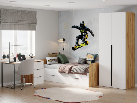 Угловой шкаф коллекции Брайт Графит от Династия Kids