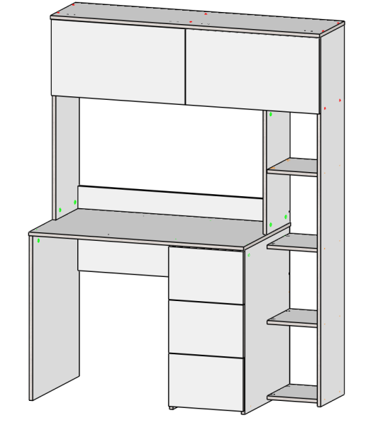 Стол Ритм 1250 мм (корпус белый + фасады дуб сонома). Левый/правый от Династия Kids