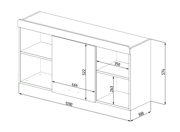 Полка-1 настенная коллекции Формат от Династия Kids