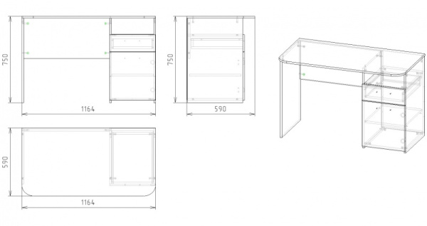 Стол  коллекции Престиж 1.1 (без принта) от Династия Kids