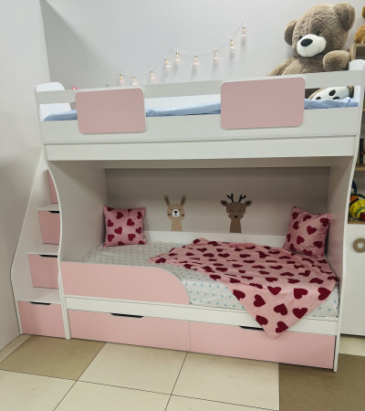 Двухъярусная кровать Дуэт (белый+дуб сонома) 180х80 от Династия Kids
