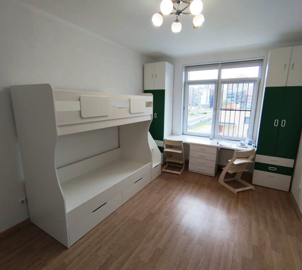 Двухъярусная кровать МИА (графит+дуб золотистый) 180х80 от Династия Kids