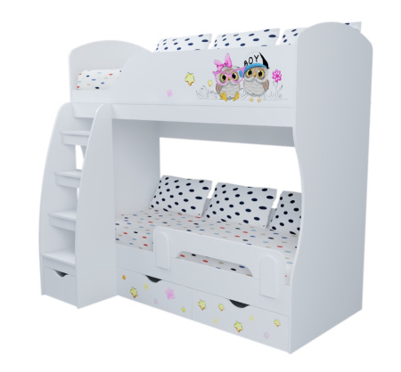 Кровать двухъярусная коллекции Совята 180х80 от Династия Kids