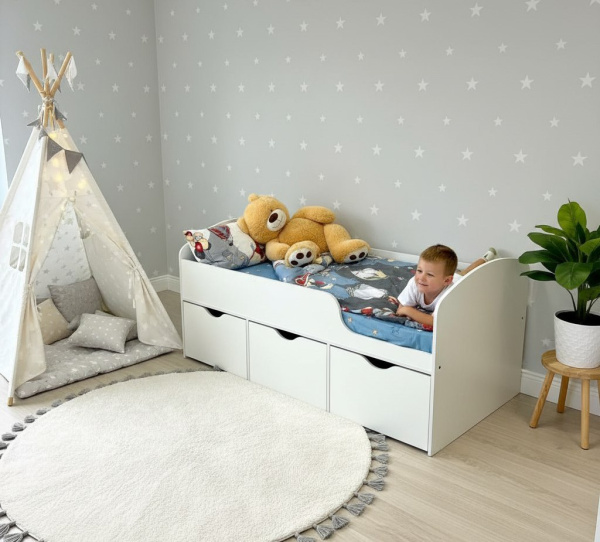 Кровать Малыш 160х80 + стеллаж Домик-3 от Династия Kids