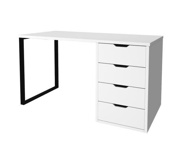 Стол псиьменный Соло 1200 мм (белый + опора черная)  от Династия Kids