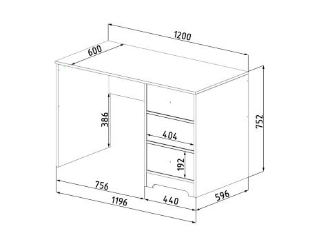 Стол 1200 мм коллекции Зефир от Династия Kids