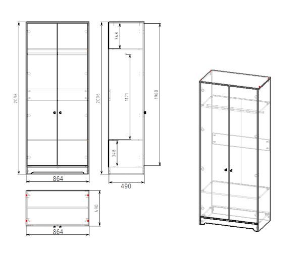 Шкаф-1 коллекции Норд от Династия Kids
