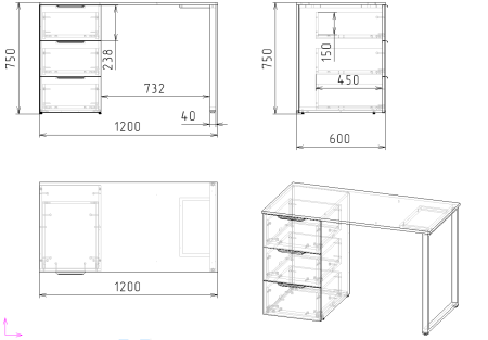 Комплект Брайт Золотистый для 2 школьников (2 стола + стеллаж + 2 полки) от Династия Kids