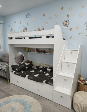 Кровать 2-х ярусная Юниор-1 (гаскон пайн) 190х80 от Династия Kids
