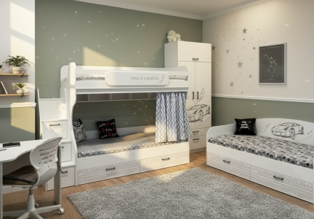 Шкаф угловой коллекции Престиж  (без принта) от Династия Kids