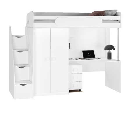 Кровать-чердак Колледж-2 (цвета разные) 200х90 от Династия Kids